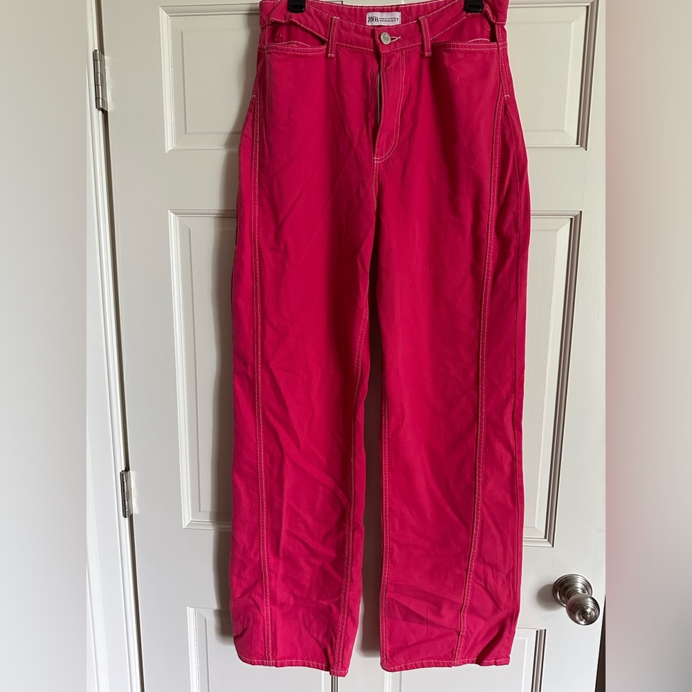 Zara Pink Wide Legged Pants with Cut-outs